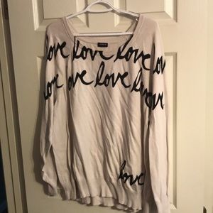 Cream “Love” sweater
